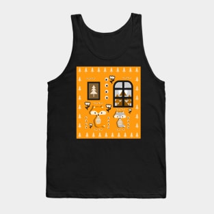 Little foxes waiting for Santa- yellow version Tank Top